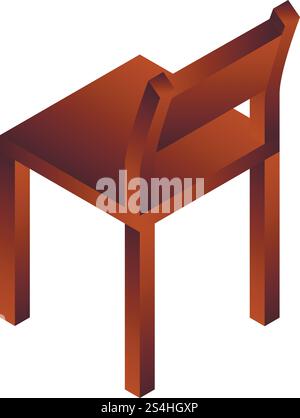 Wood chair icon. Isometric of wood chair vector icon for web design isolated on white background. Wood chair icon, isometric style Stock Vector
