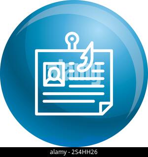 Personal data phishing icon. Outline personal data phishing vector icon for web design isolated on white background. Personal data phishing icon, outline style Stock Vector