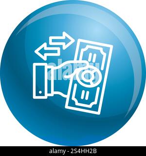 Reverse bribery icon. Outline reverse bribery vector icon for web design isolated on white background. Reverse bribery icon, outline style Stock Vector
