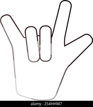 Rock hand icon. Flat color design. Vector illustration. Stock Vector