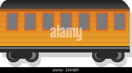 Old passenger wagon icon. Cartoon of old passenger wagon vector icon for web design isolated on white background. Old passenger wagon icon, cartoon style Stock Vector