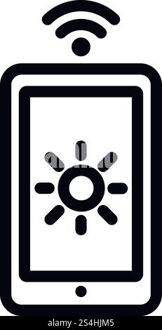 Light smart control icon. Outline light smart control vector icon for web design isolated on white background. Light smart control icon, outline style Stock Vector