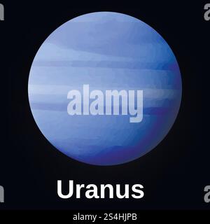 Uranus planet icon. Realistic illustration of uranus planet vector icon for web design. Uranus planet icon, realistic style Stock Vector