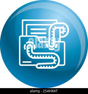Email virus worm icon. Outline email virus worm vector icon for web design isolated on white background. Email virus worm icon, outline style Stock Vector