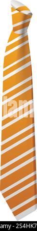 Yellow striped tie icon. Isometric of yellow striped tie vector icon for web design isolated on white background. Yellow striped tie icon, isometric style Stock Vector