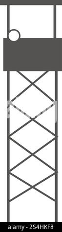 Guard tower icon. Simple illustration of guard tower vector icon for web design isolated on white background. Guard tower icon, simple style Stock Vector