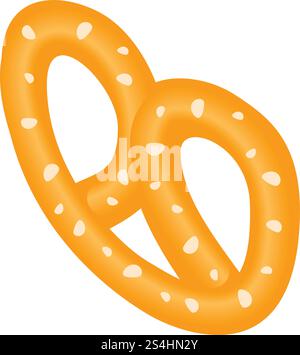 Bavarian pretzel icon. Isometric of bavarian pretzel vector icon for web design isolated on white background. Bavarian pretzel icon, isometric style Stock Vector