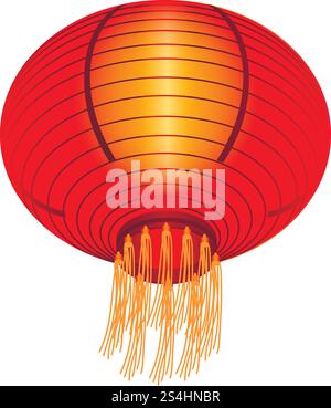 Red china lantern icon. Isometric of red china lantern vector icon for web design isolated on white background. Red china lantern icon, isometric style Stock Vector
