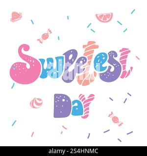 Happy sweetest day logo. Simple illustration of happy sweetest day vector logo for web design. Happy sweetest day logo, simple style Stock Vector