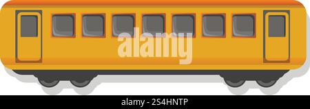 Yellow passenger wagon icon. Cartoon of yellow passenger wagon vector icon for web design isolated on white background. Yellow passenger wagon icon, cartoon style Stock Vector