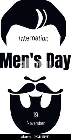 International mens day icon. Simple illustration of international mens day vector icon for web design isolated on white background. International mens day icon, simple style Stock Vector