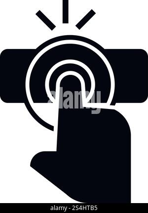 Finger touch icon. Simple illustration of finger touch vector icon for web design isolated on white background. Finger touch icon, simple style Stock Vector