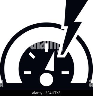 Dash board energy icon. Simple illustration of dash board energy vector icon for web design isolated on white background. Dash board energy icon, simple style Stock Vector