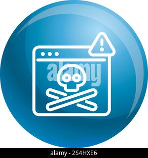 Virus computer danger icon. Outline virus computer danger vector icon for web design isolated on white background. Virus computer danger icon, outline style Stock Vector