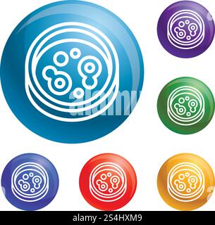 Chemistry tool icons set vector 6 color isolated on white background. Chemistry tool icons set vector Stock Vector