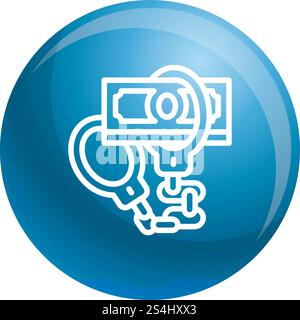 Handcuffs bribery icon. Outline handcuffs bribery vector icon for web design isolated on white background. Handcuffs bribery icon, outline style Stock Vector