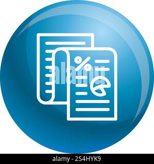 Finance paper icon. Outline finance paper vector icon for web design isolated on white background. Finance paper icon, outline style Stock Vector