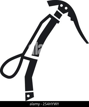 Climb ice axe icon. Simple illustration of climb ice axe vector icon for web design isolated on white background. Climb ice axe icon, simple style Stock Vector