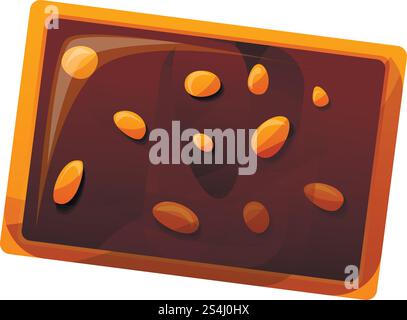 Chocolate nut biscuit icon. Cartoon of chocolate nut biscuit vector icon for web design isolated on white background. Chocolate nut biscuit icon, cartoon style Stock Vector