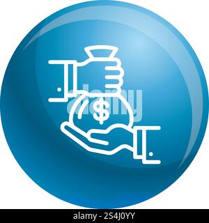 Money bag icon. Outline money bag vector icon for web design isolated on white background. Money bag icon, outline style Stock Vector