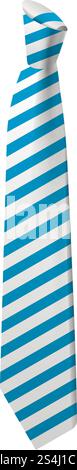 Blue striped tie icon. Isometric of blue striped tie vector icon for web design isolated on white background. Blue striped tie icon, isometric style Stock Vector