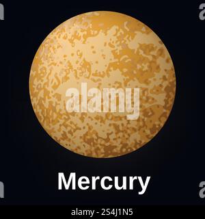 Mercury planet icon. Realistic illustration of mercury planet vector icon for web design. Mercury planet icon, realistic style Stock Vector