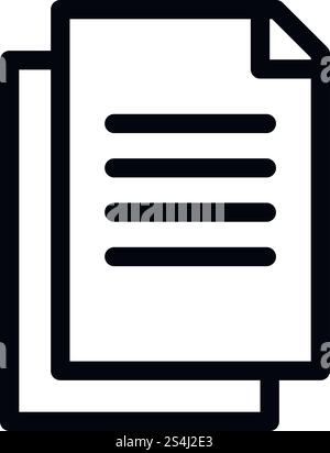 Office paper icon. Outline office paper vector icon for web design isolated on white background. Office paper icon, outline style Stock Vector