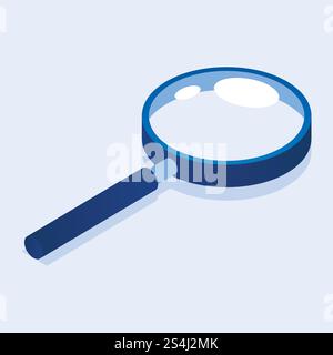 Magnify glass icon. Isometric of magnify glass vector icon for web design isolated. Magnify glass icon, isometric style Stock Vector