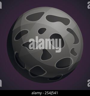 Moon planet icon. Cartoon of moon planet vector icon for web design isolated. Moon planet icon, cartoon style Stock Vector