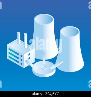 Eco power plant icon. Isometric of eco power plant vector icon for web design isolated. Eco power plant icon, isometric style Stock Vector