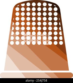 Tailor Thimble Icon. Flat Color Ladder Design. Vector Illustration. Stock Vector