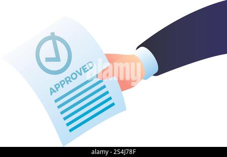 Approved paper icon. Isometric of approved paper vector icon for web design isolated on white background. Approved paper icon, isometric style Stock Vector