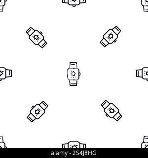Smart watch pattern seamless vector repeat for any web design. Smart watch pattern seamless vector Stock Vector