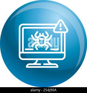 Computer virus detection icon. Outline computer virus detection vector icon for web design isolated on white background. Computer virus detection icon, outline style Stock Vector