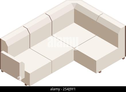 Sofa icon. Isometric of sofa vector icon for web design isolated on white background. Sofa icon, isometric style Stock Vector
