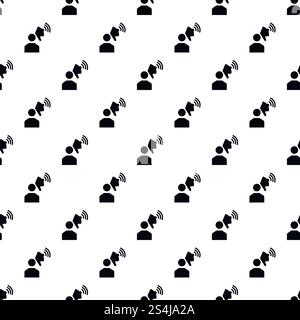 Man megaphone pattern seamless vector repeat for any web design. Man megaphone pattern seamless vector Stock Vector