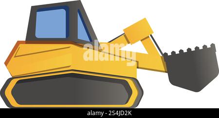 Excavator icon. Cartoon of excavator vector icon for web design isolated on white background. Excavator icon, cartoon style Stock Vector