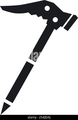 Ice axe icon. Simple illustration of ice axe vector icon for web design isolated on white background. Ice axe icon, simple style Stock Vector