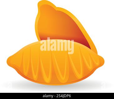 Konkiloni pasta icon. Cartoon of konkiloni pasta vector icon for web design isolated on white background. Konkiloni pasta icon, cartoon style Stock Vector
