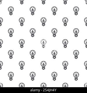 Pencil bulb pattern seamless vector repeat for any web design. Pencil bulb pattern seamless vector Stock Vector