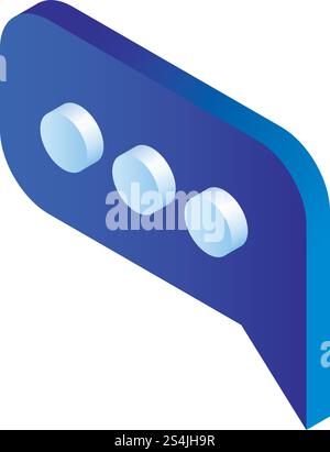 Blue chat icon. Isometric of blue chat vector icon for web design isolated on white background. Blue chat icon, isometric style Stock Vector