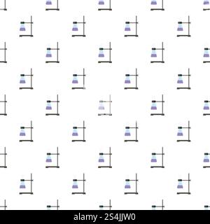 Test tube on stand pattern seamless vector repeat for any web design. Test tube on stand pattern seamless vector Stock Vector