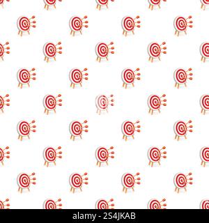 Red white target pattern seamless repeat background for any web design. Red white target pattern seamless Stock Vector