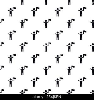Man with flag pattern seamless vector repeat for any web design. Man with flag pattern seamless vector Stock Vector