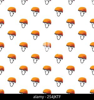 Climbing helmet pattern seamless vector repeat for any web design. Climbing helmet pattern seamless vector Stock Vector