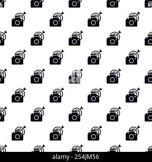 Take photo target pattern seamless vector repeat for any web design. Take photo target pattern seamless vector Stock Vector