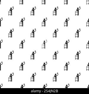 Man walker pattern seamless vector repeat for any web design. Man walker pattern seamless vector Stock Vector