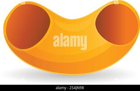 Elbows pasta icon. Cartoon of elbows pasta vector icon for web design isolated on white background. Elbows pasta icon, cartoon style Stock Vector