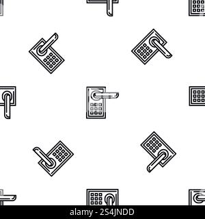 Smart door lock pattern seamless vector repeat for any web design. Smart door lock pattern seamless vector Stock Vector