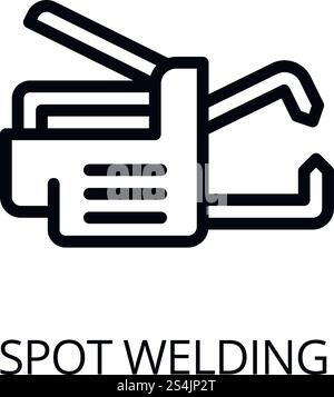 Spot welding icon. Outline spot welding vector icon for web design isolated on white background. Spot welding icon, outline style Stock Vector